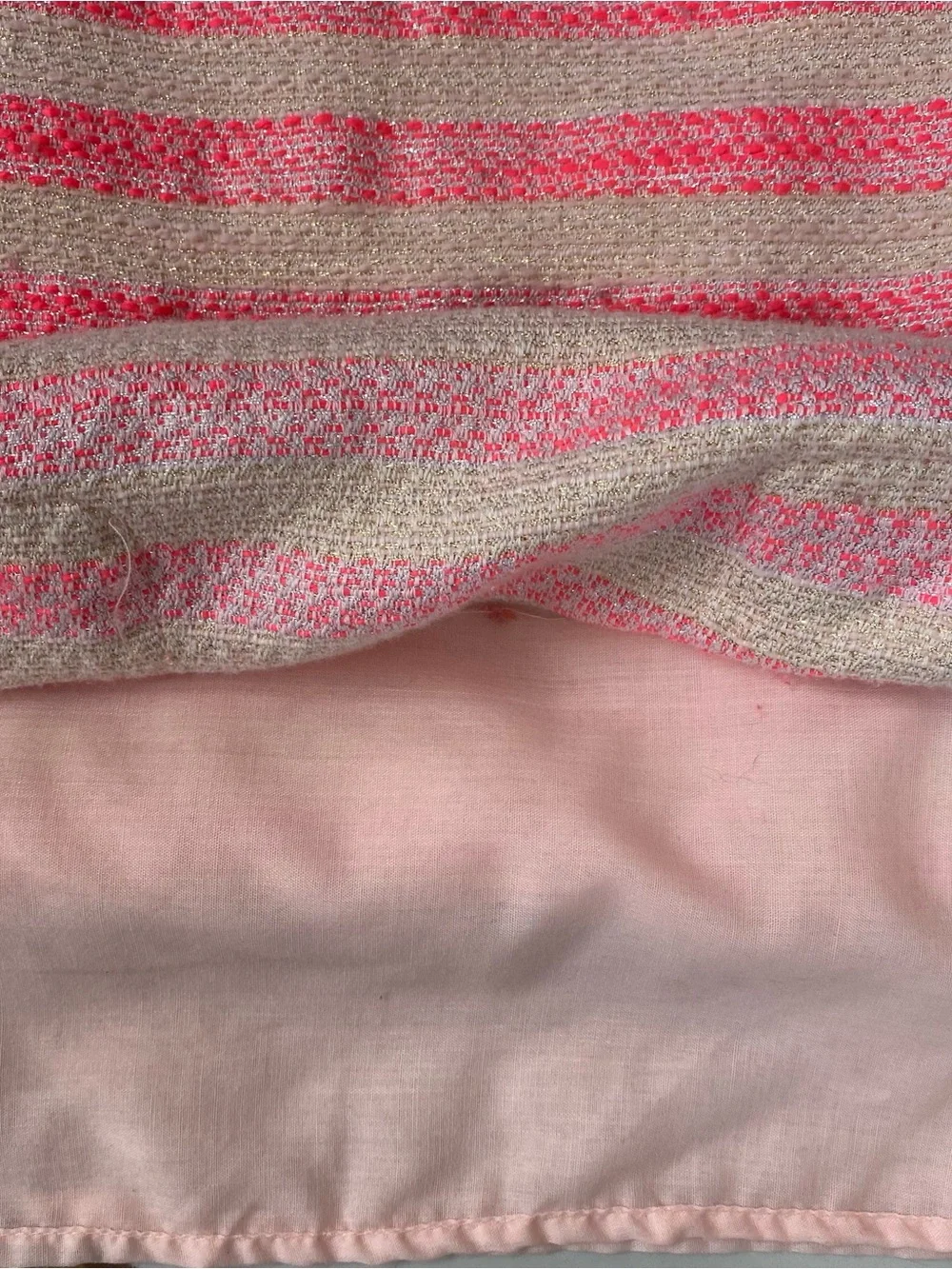 The Children’s Place Pink/Tan Striped With Metallic thread short Sleeve Dress 5T